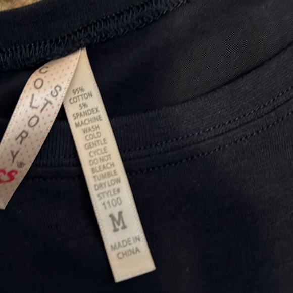 Color Story Women's Navy Basic Cotton Long Sleeve Crew Neck T Shirt - Picture 7 of 7